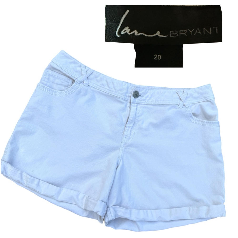 Lane Bryant Women's white cuffed High Waist Shorts women’s size 20